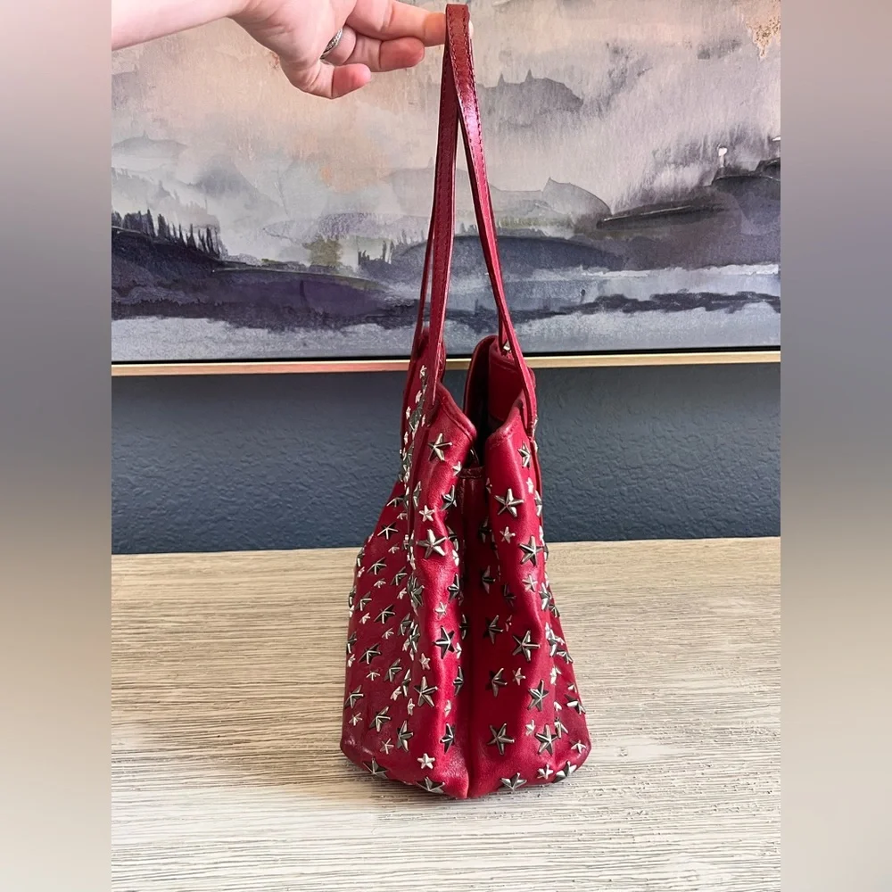 Jimmy Choo Small Sofia Red Leather Star Studded Handbag - EXCELLENT CONDITION - Picture 3 of 16